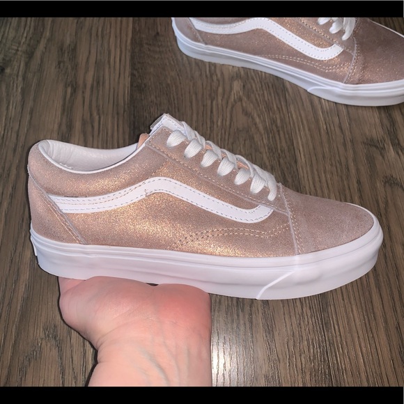 rose gold glitter vans